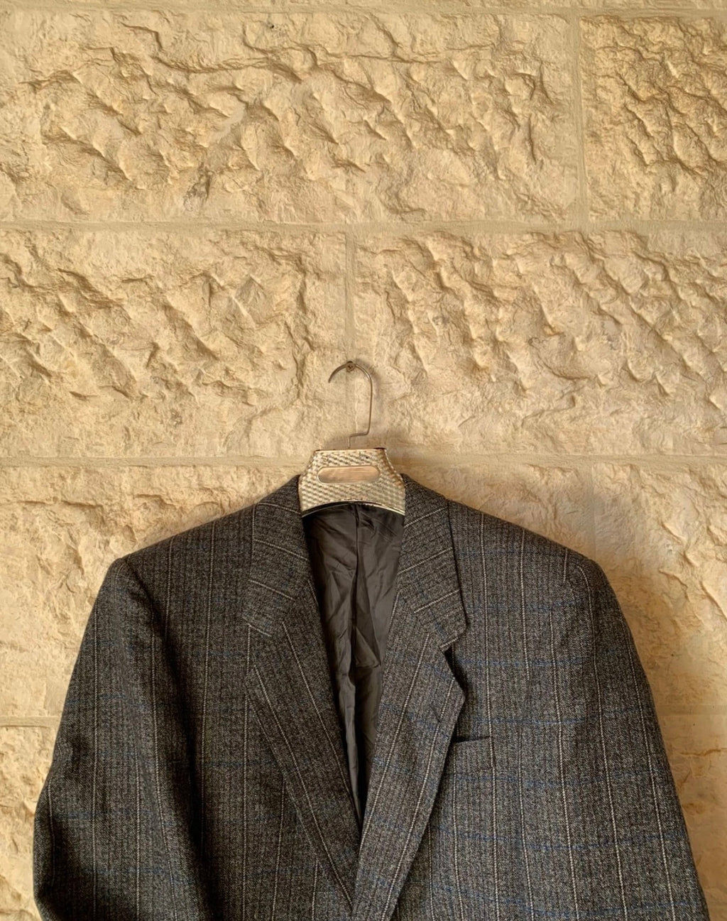 Vintage Westbury pure wool Windowpane charcoal hunting jacket blazer 38R