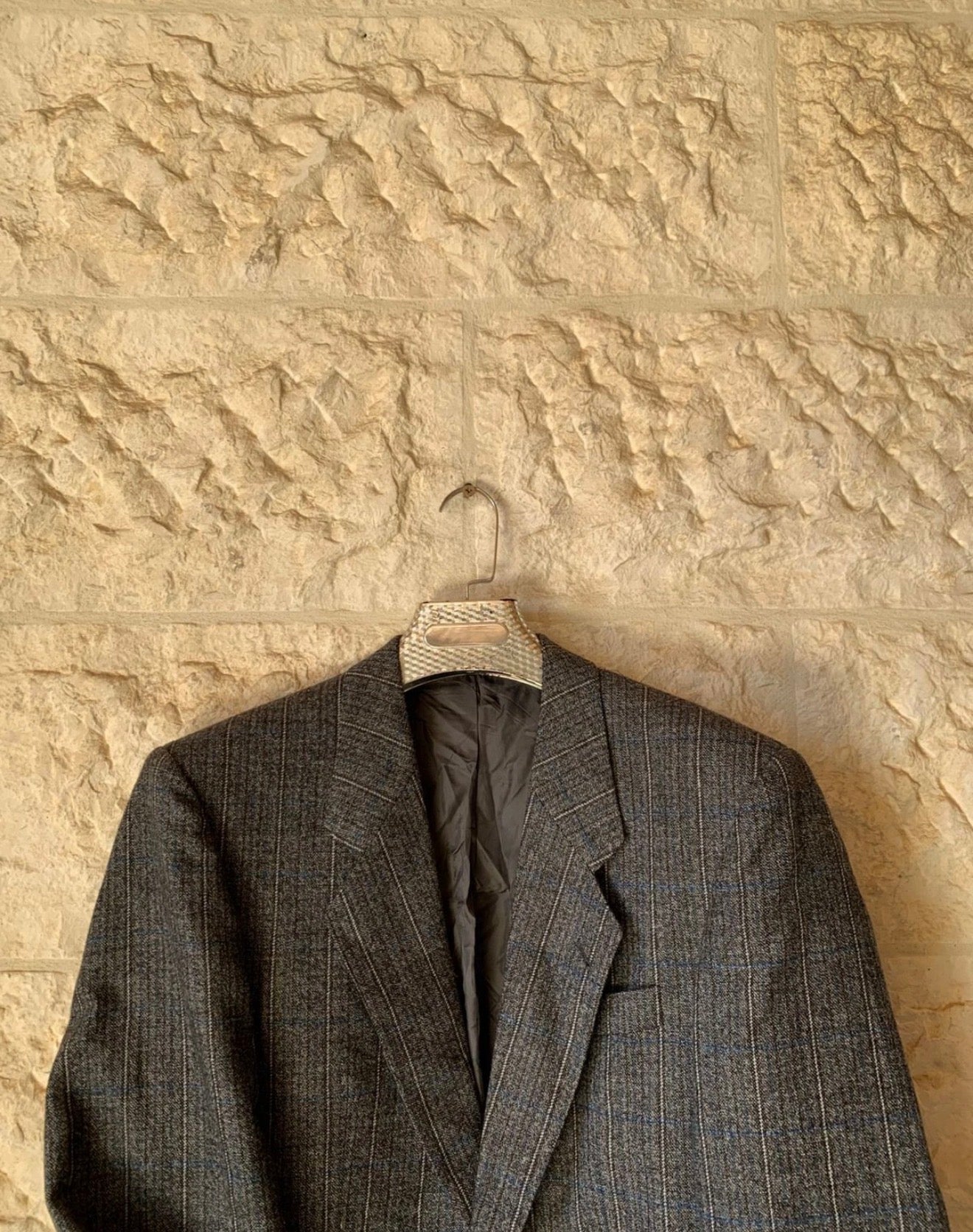 Vintage Westbury pure wool Windowpane charcoal hunting jacket blazer 38R