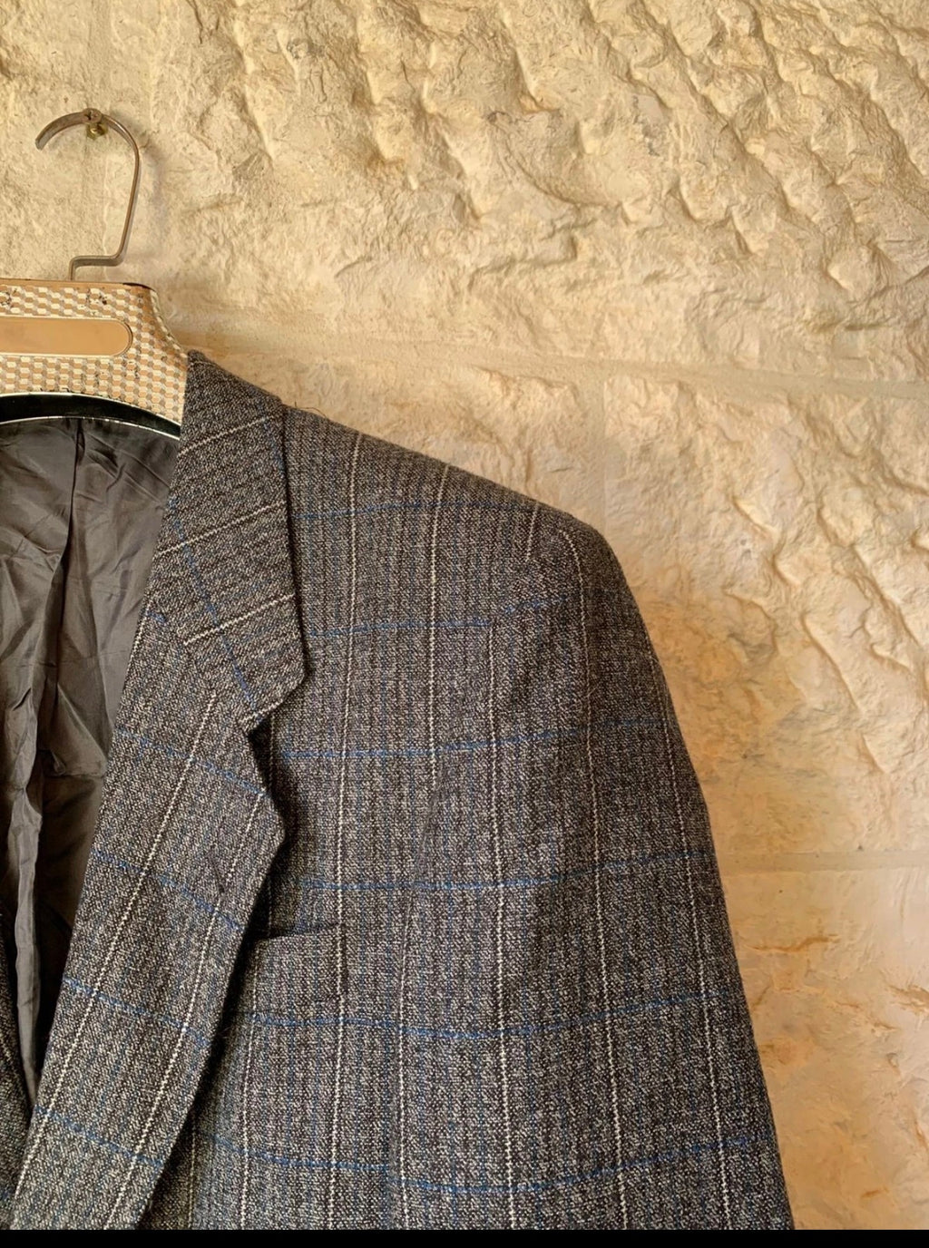 Vintage Westbury pure wool Windowpane charcoal hunting jacket blazer 38R