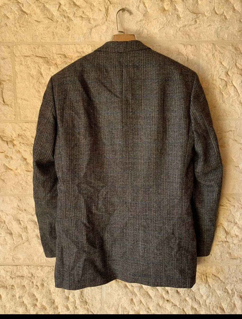 Vintage Westbury pure wool Windowpane charcoal hunting jacket blazer 38R