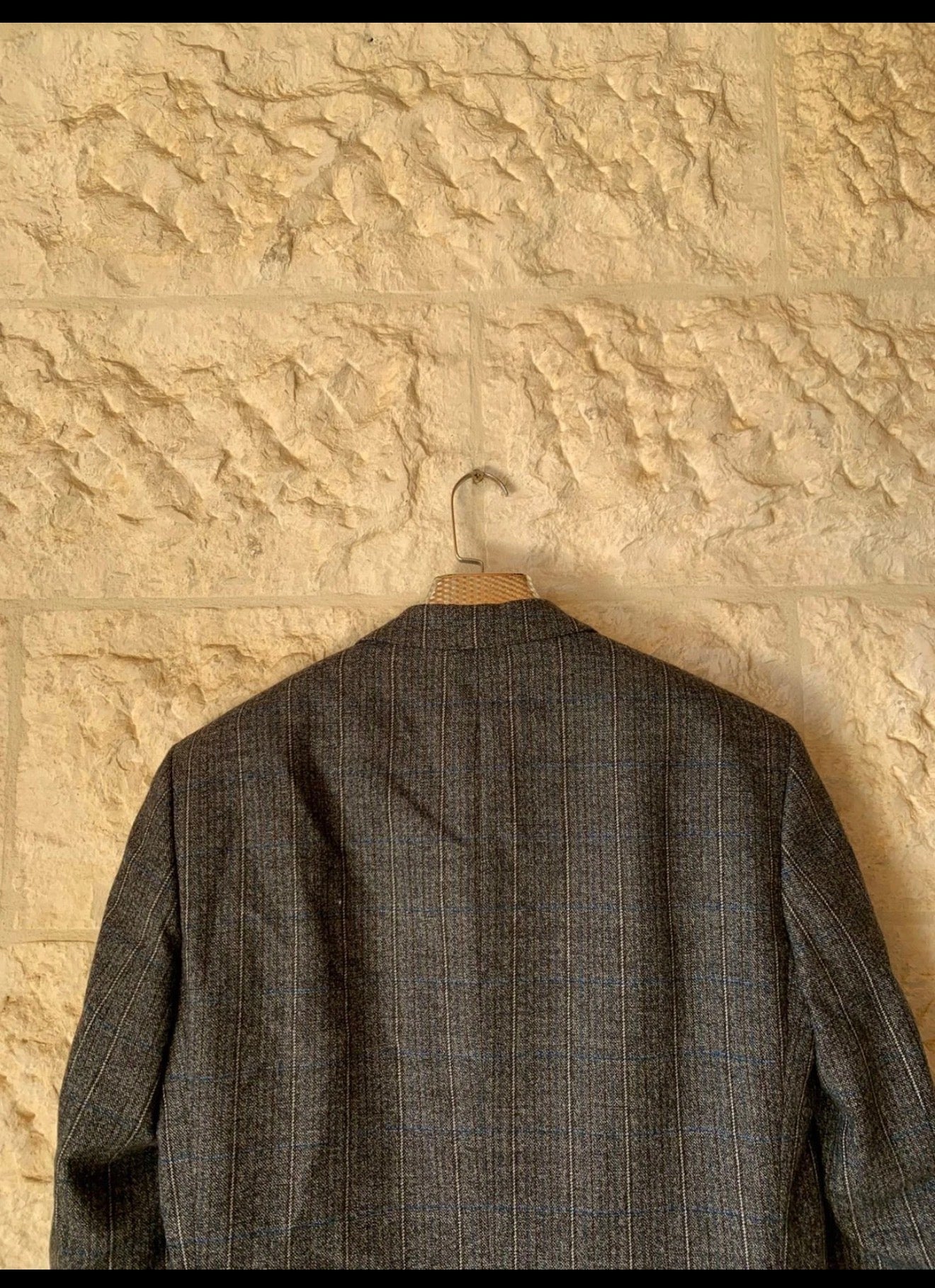 Vintage Westbury pure wool Windowpane charcoal hunting jacket blazer 38R