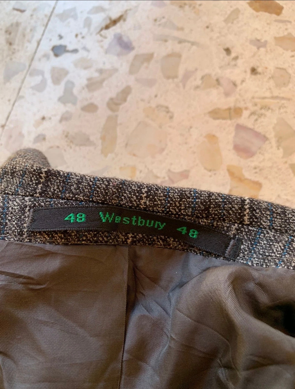 Vintage Westbury pure wool Windowpane charcoal hunting jacket blazer 38R