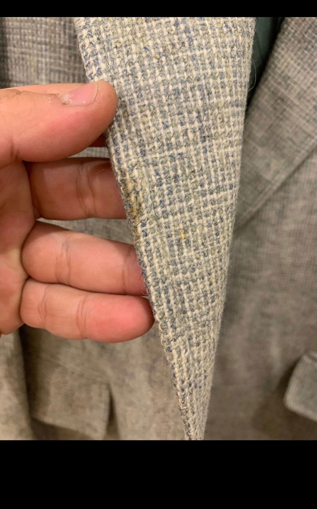 1970s Vintage pure wool handwoven tweed classic gray hunting jacket blazer 42L