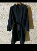 Vintage wool cashmere blend charcoal belted raglan classic over coat 48R 48L XL