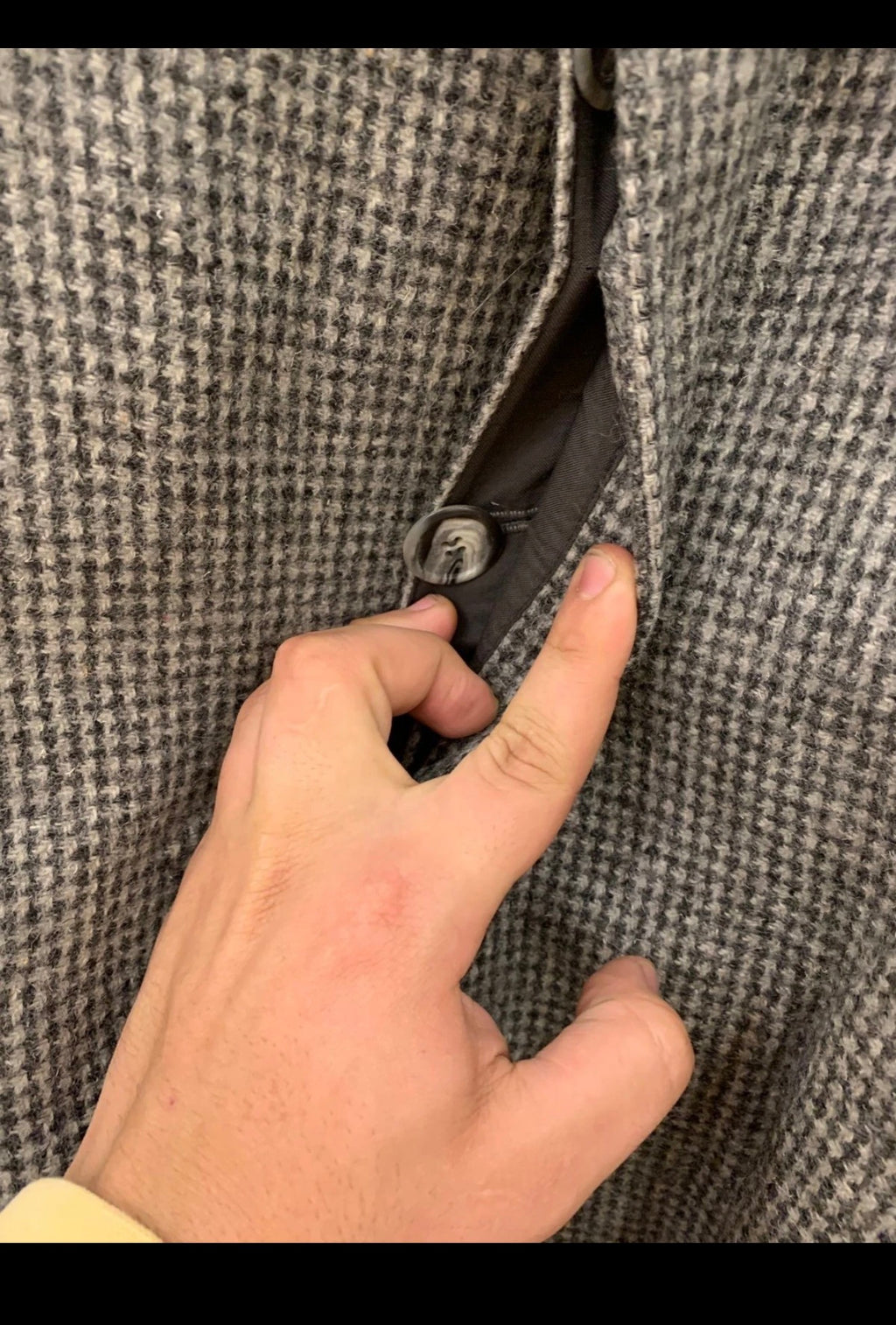 1970s Vintage pure wool handwoven tweed belted gray raglan over coat 40R 40L