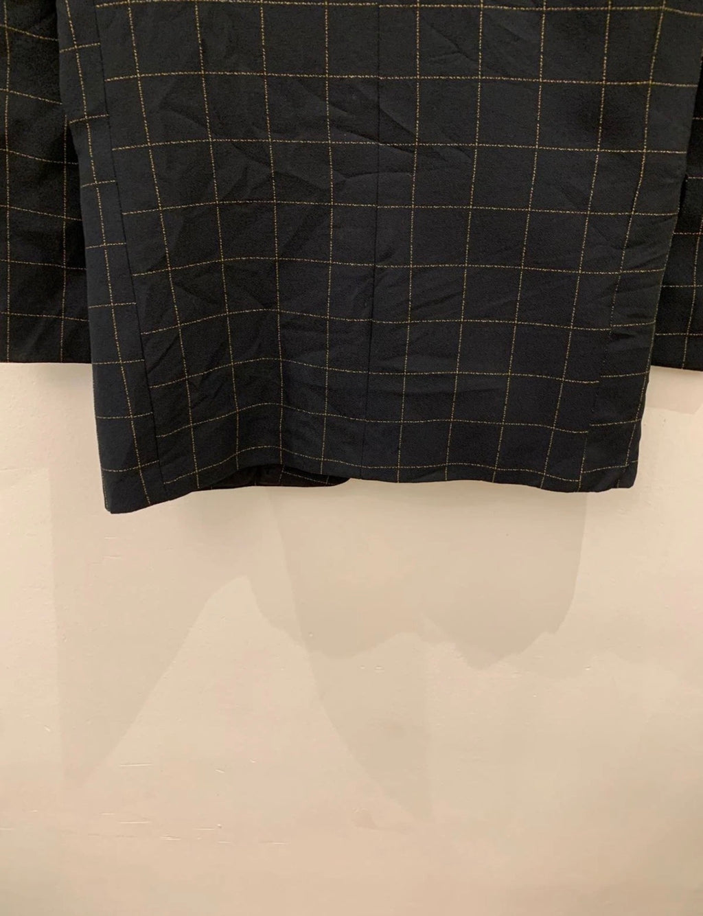 Vintage woollen wool Windowpane gold button classic jacket blazer 38L 38R