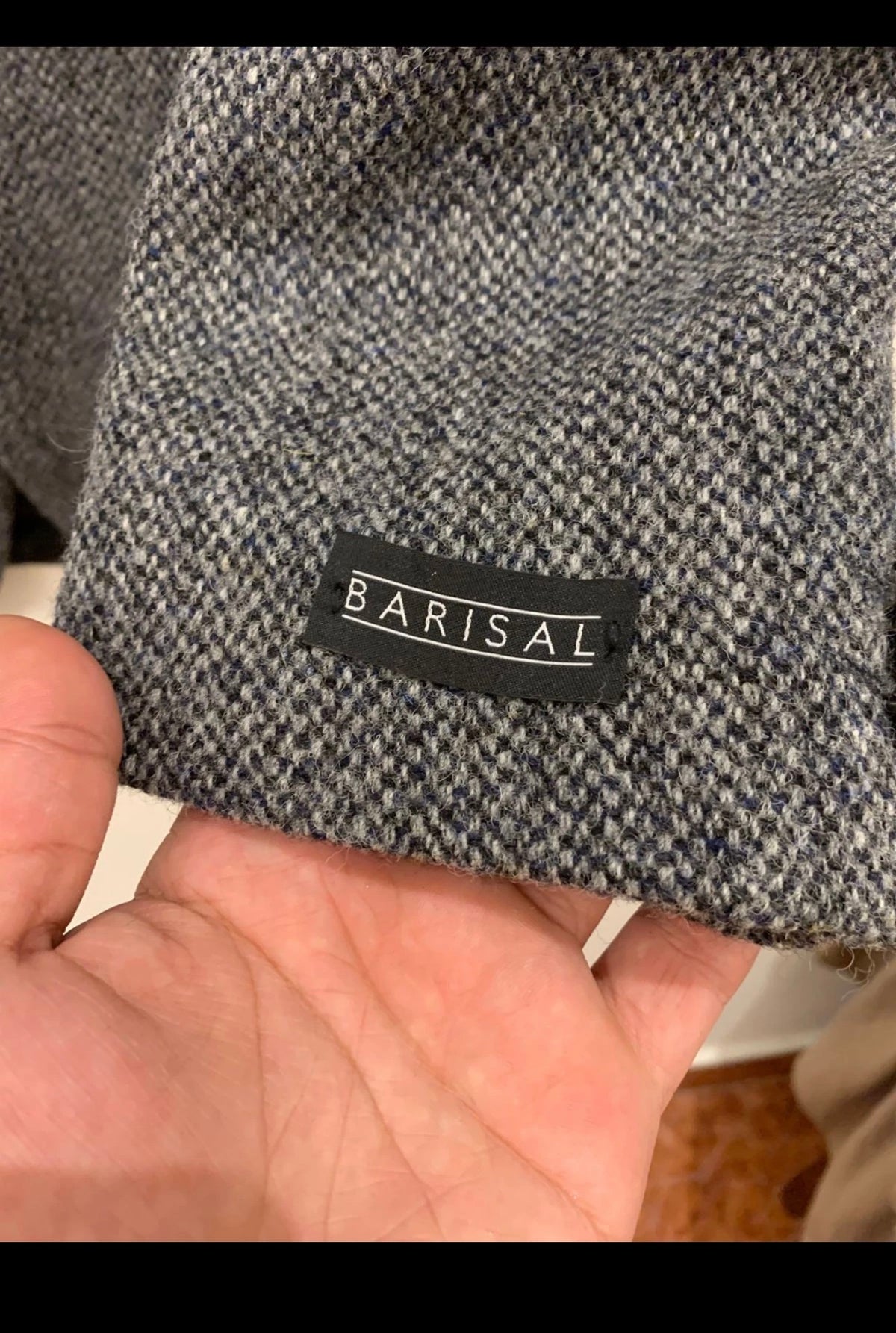 Vintage Harris Tweed handwoven pure wool charcoal hunting jacket blazer 46R XL