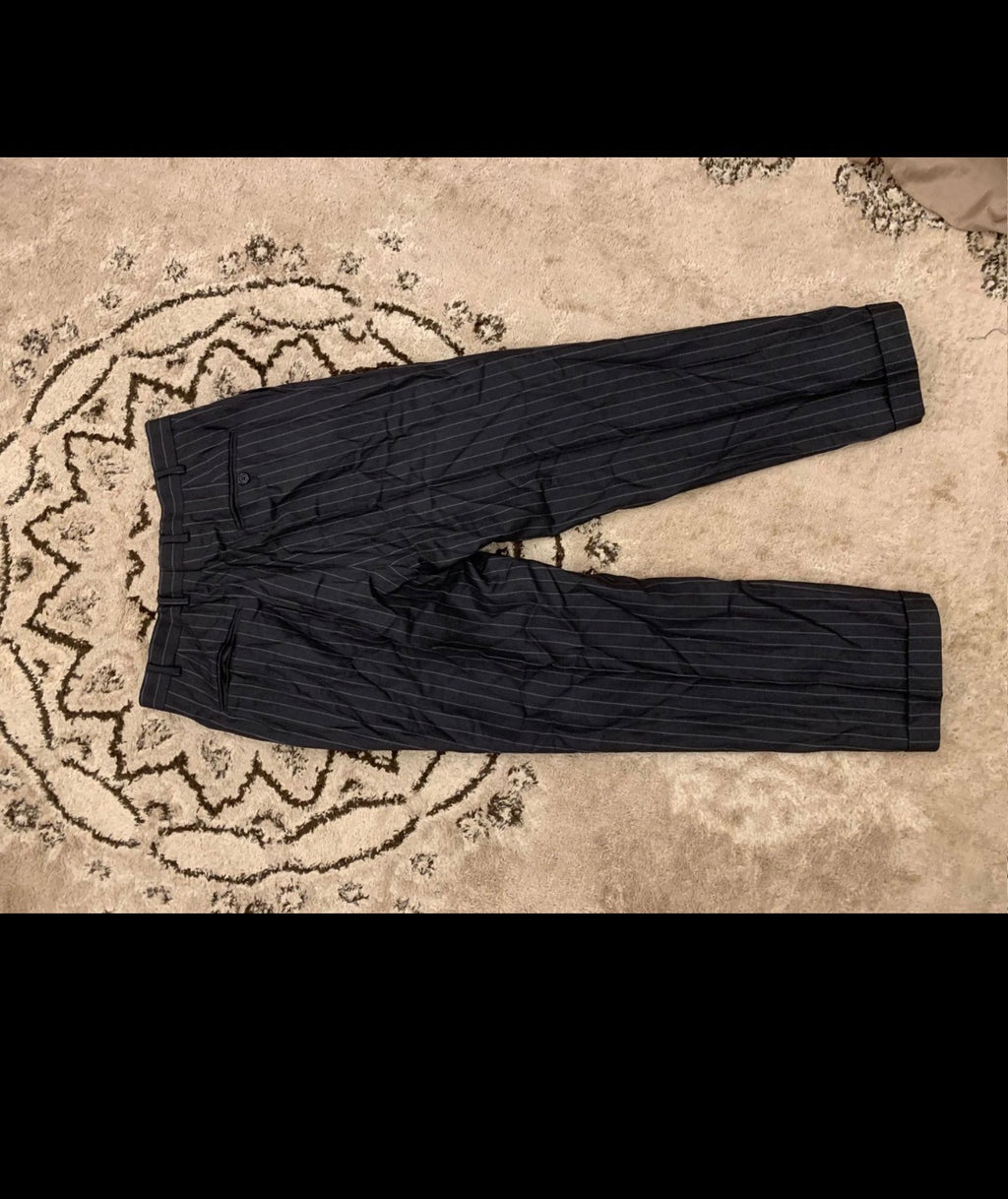 Vintage Aquascutum Superfine pure wool charcoal chalk stripes suit 38S