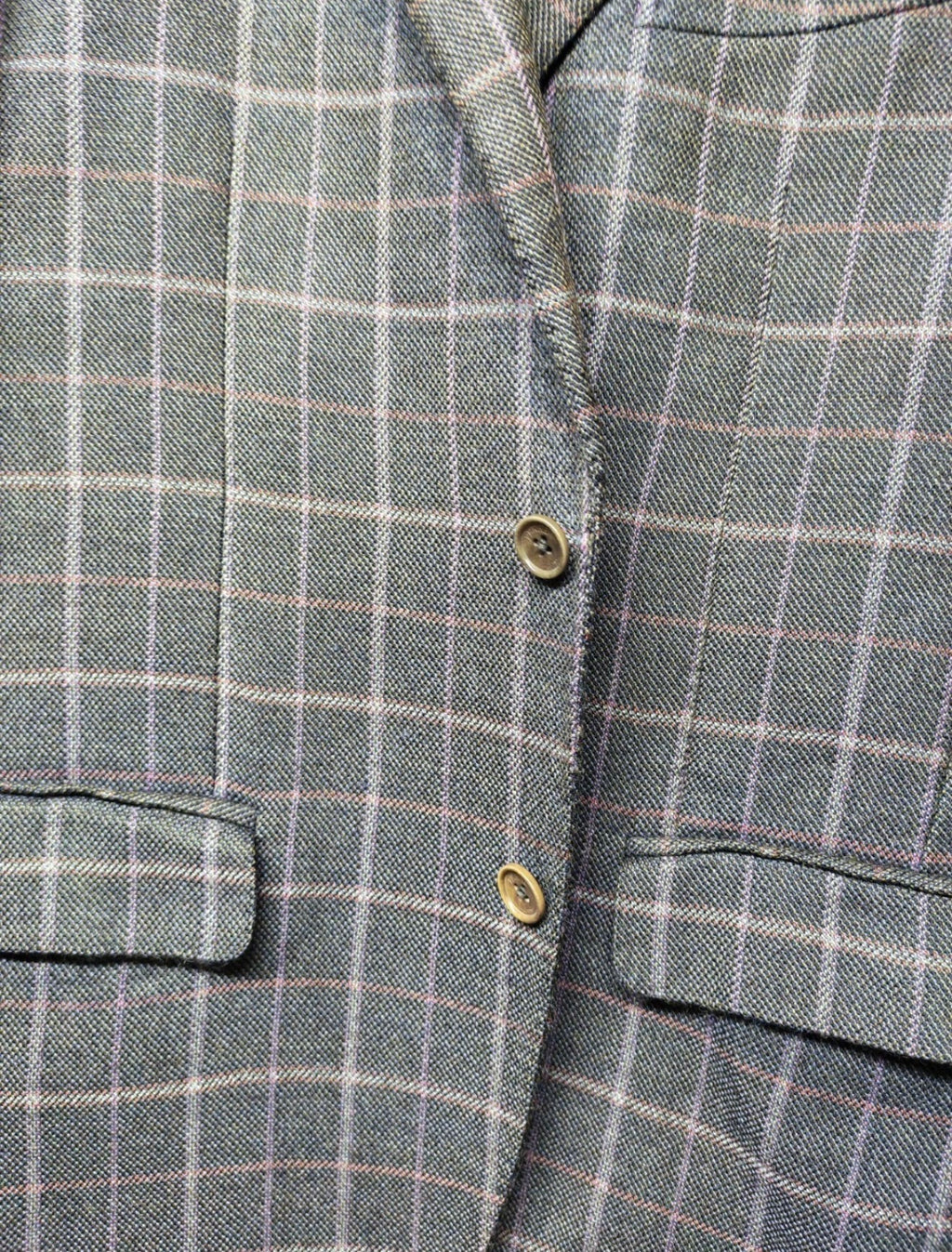 Ferre Milano pure wool soft tweed Windowpane charcoal classic jacket blazer 40R