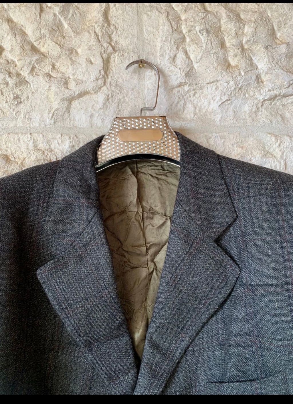 Vintage Ferrari Wool Alpaca Moessmer classic Windowpane green over coat 42R