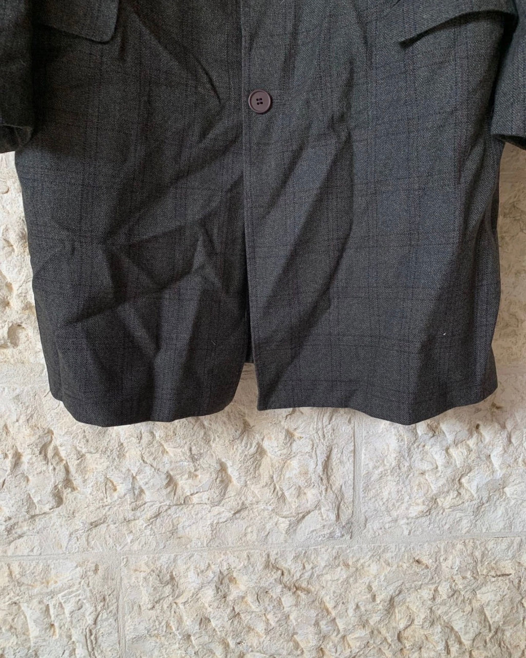 Vintage Ferrari Wool Alpaca Moessmer classic Windowpane green over coat 42R