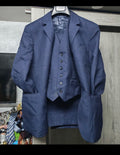 1960s Vintage classic pure wool 3 piece navy 3 button suit 40S 40R