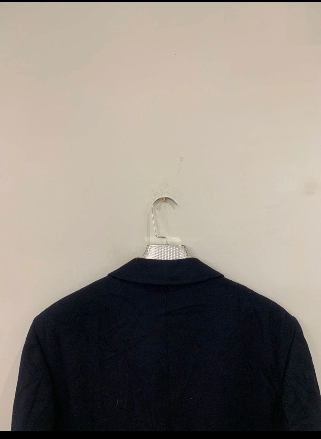 1950s Vintage wool cashmere double breasted gangster navy over coat 44R