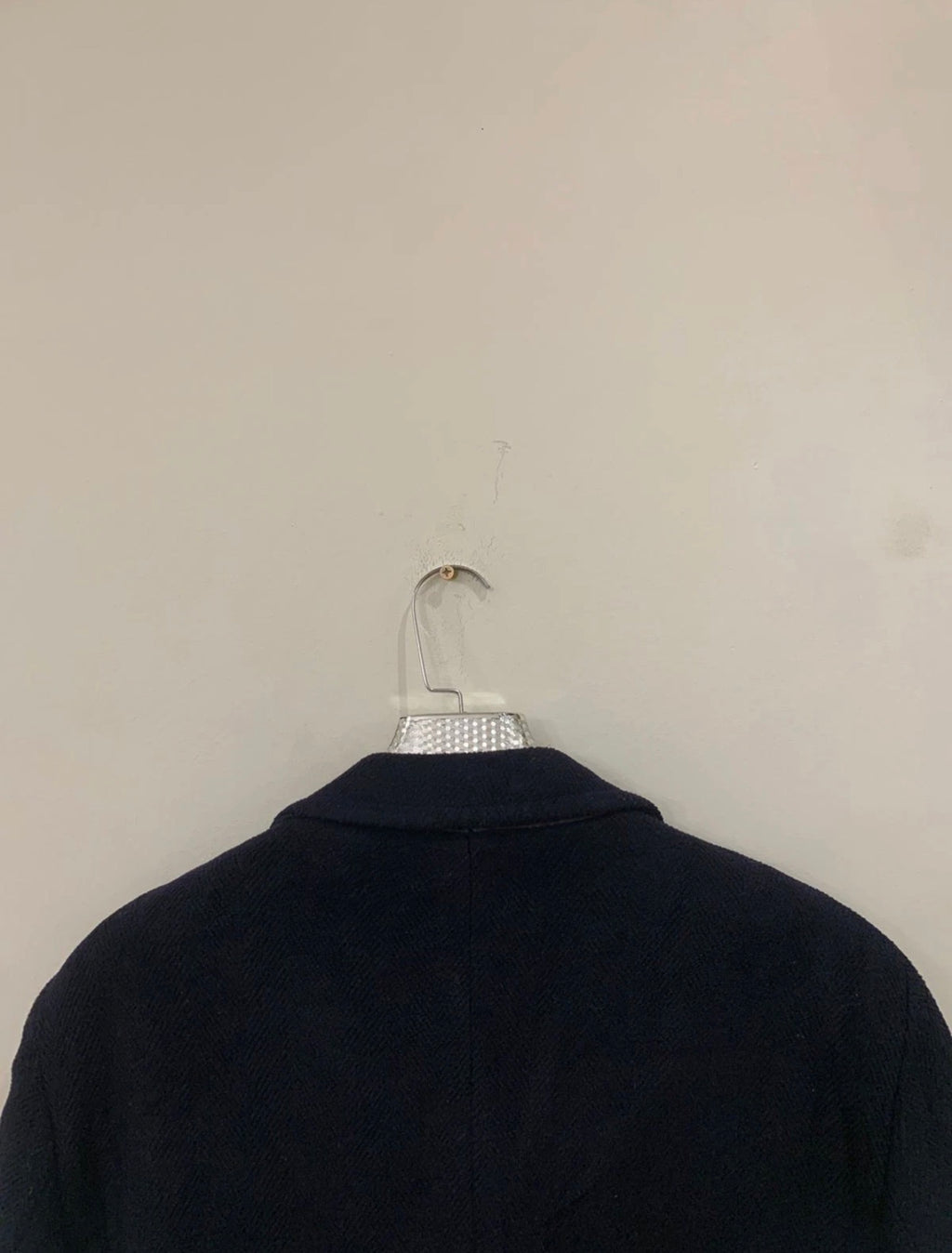 1970s Vintage classic Pure woollen Wool double breasted Navy over coat 48R XL