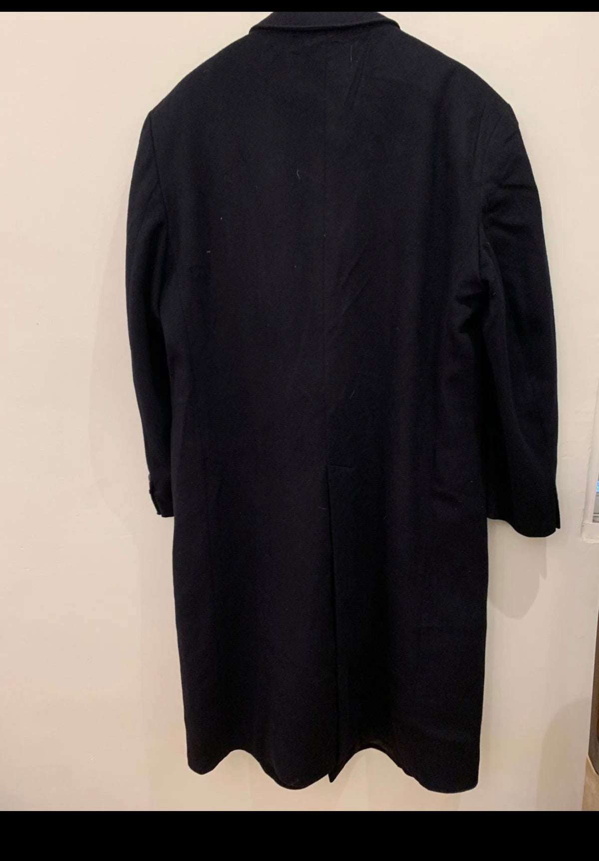 Vintage bieber classic Pure Wool db gangster Navy long over coat 50L 50R 2XL