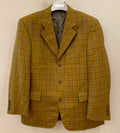 Vintage pure wool Windowpane plaid classic unique brown jacket blazer 42R