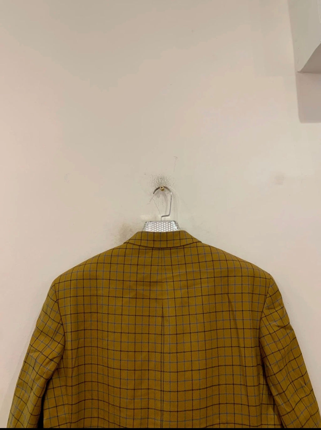 Vintage pure wool Windowpane plaid classic unique brown jacket blazer 42R