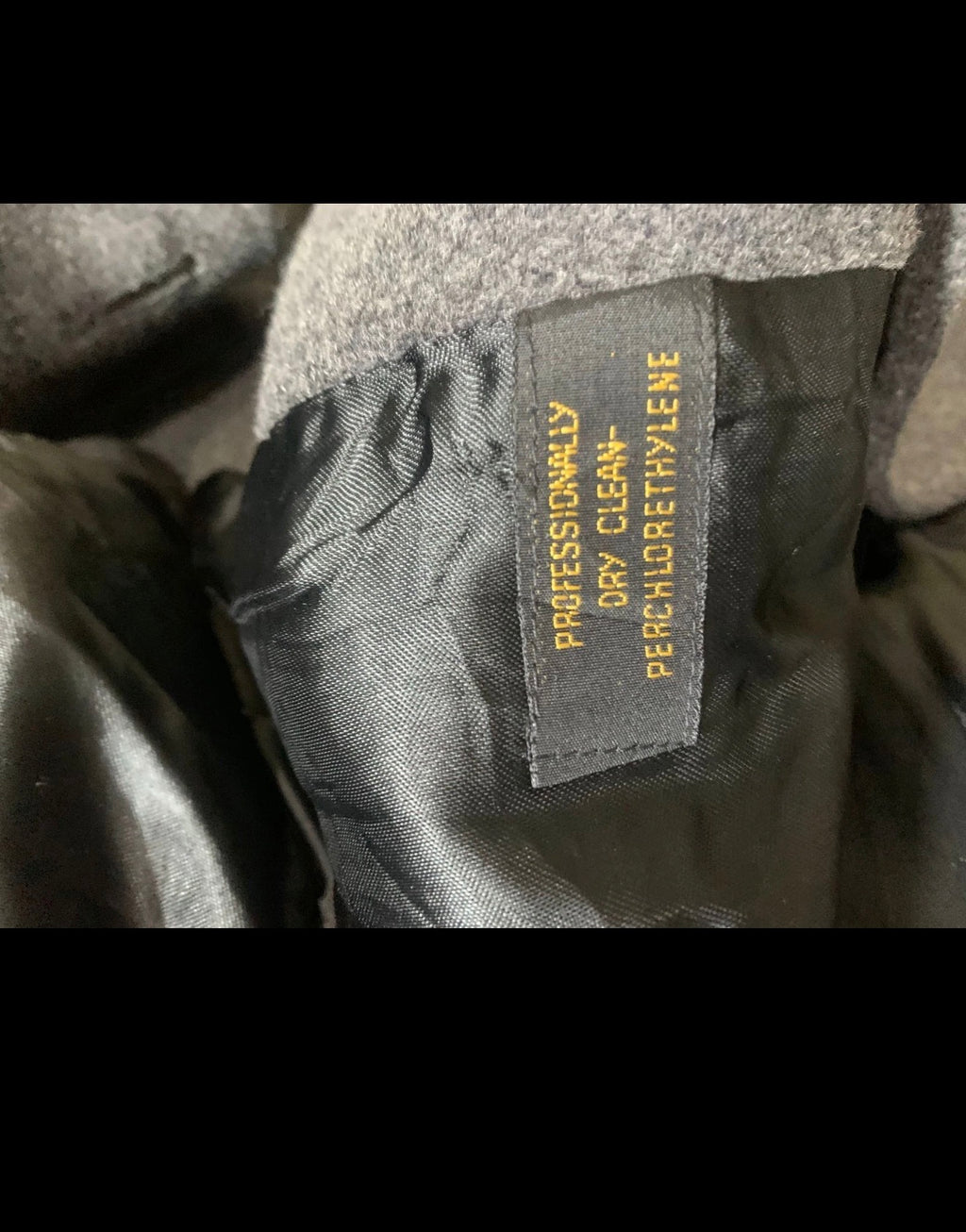Vintage John Weitz Wool Cashmere blend db gangster Charcoal over coat 40R
