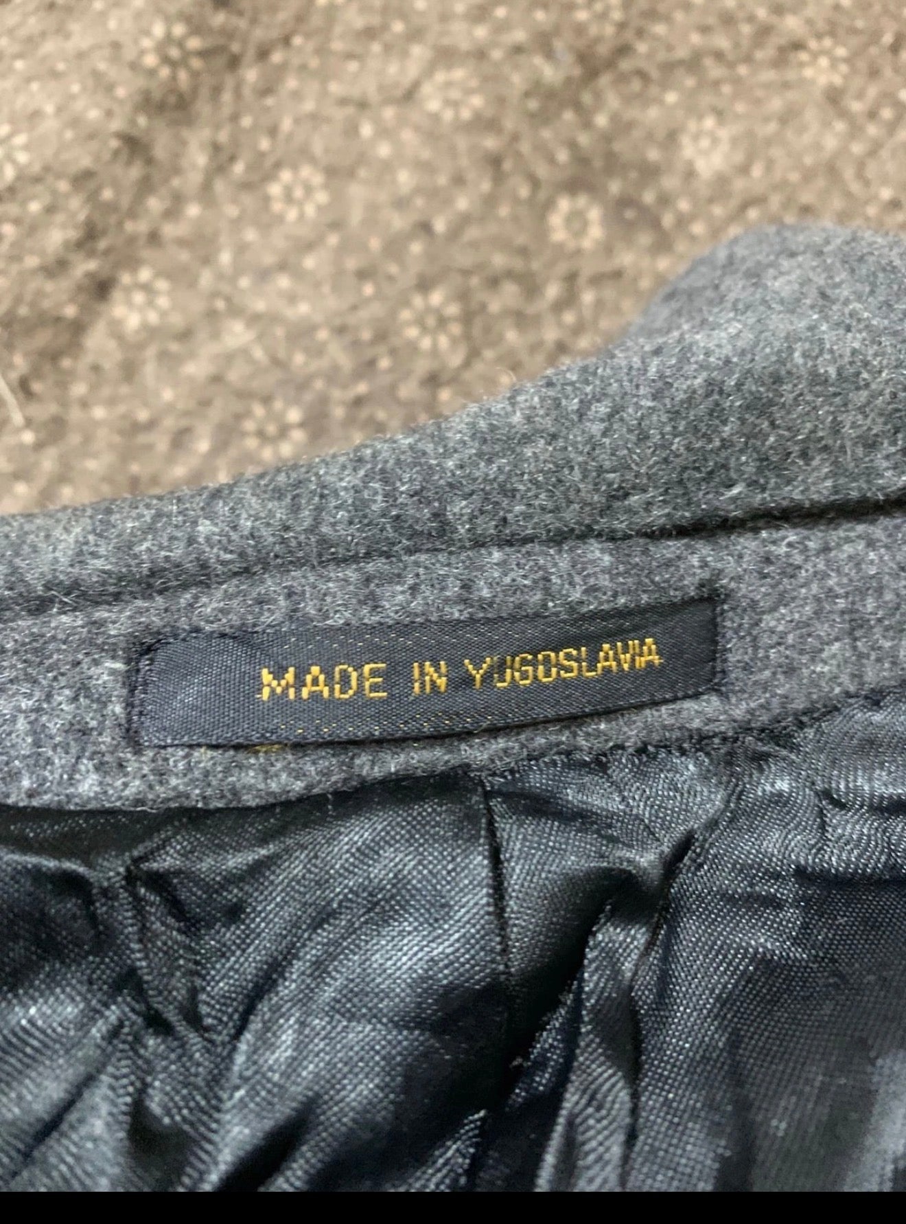 Vintage John Weitz Wool Cashmere blend db gangster Charcoal over coat 40R