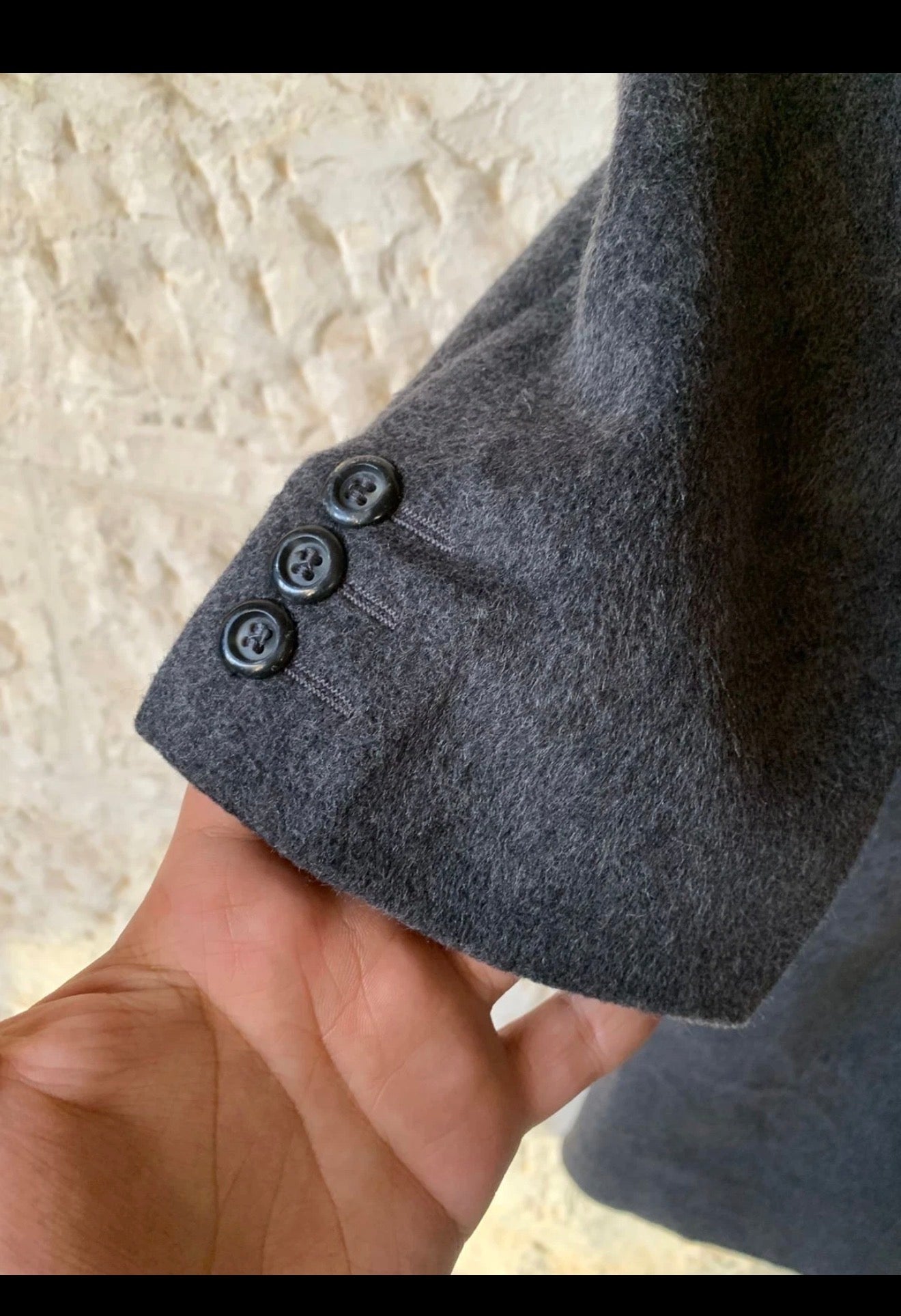Vintage Mark Alexander Wool Cashmere blend db gangster Charcoal overcoat 42L 42R