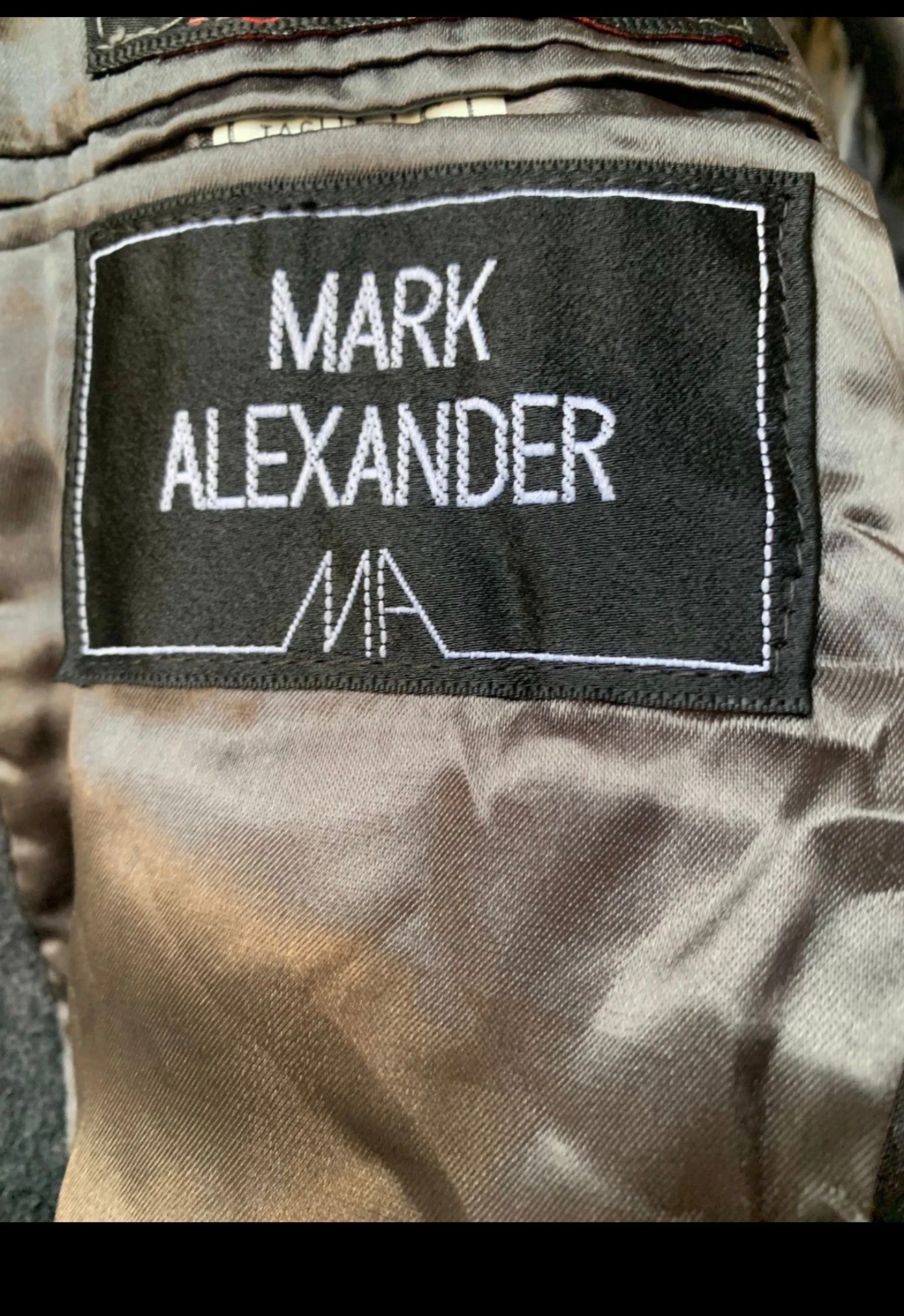 Vintage Mark Alexander Wool Cashmere blend db gangster Charcoal overcoat 42L 42R