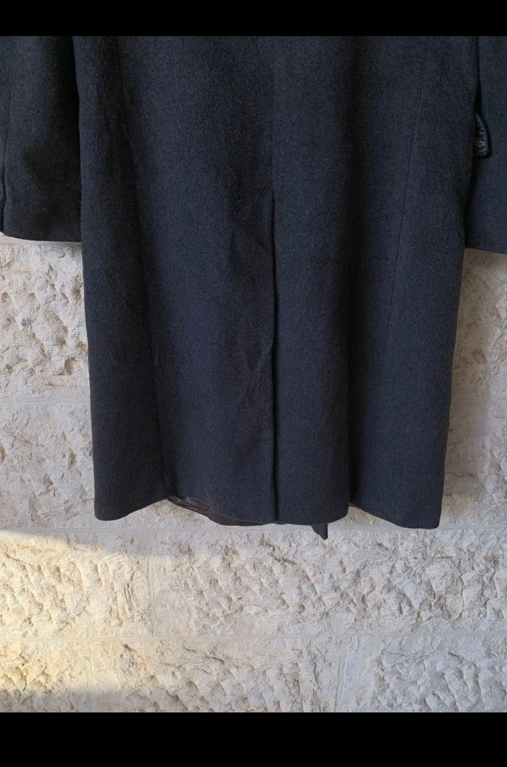 Vintage Mark Alexander Wool Cashmere blend db gangster Charcoal overcoat 42L 42R