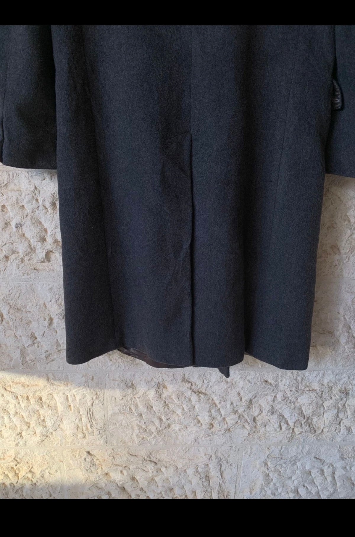 Vintage Mark Alexander Wool Cashmere blend db gangster Charcoal overcoat 42L 42R