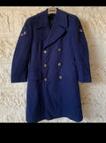 1950s Vintage USAF pure woollen wool classic silver button db over coat 38R 38S