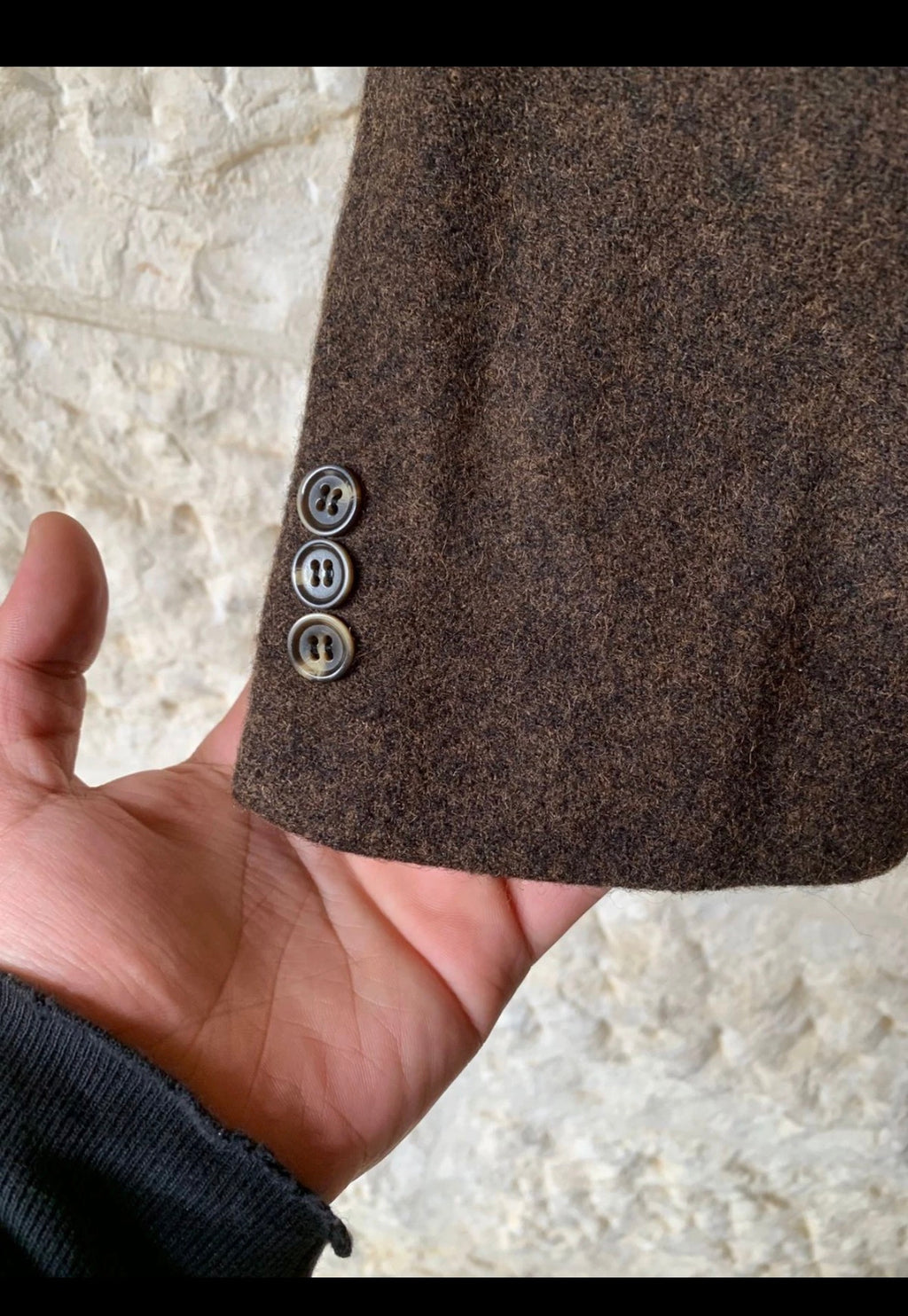 Vintage pure wool handwoven Tweed camouflage brown hunting jacket blazer 44L