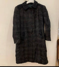 Vintage wool blend classic charcoal plaid over coat 44 14 L