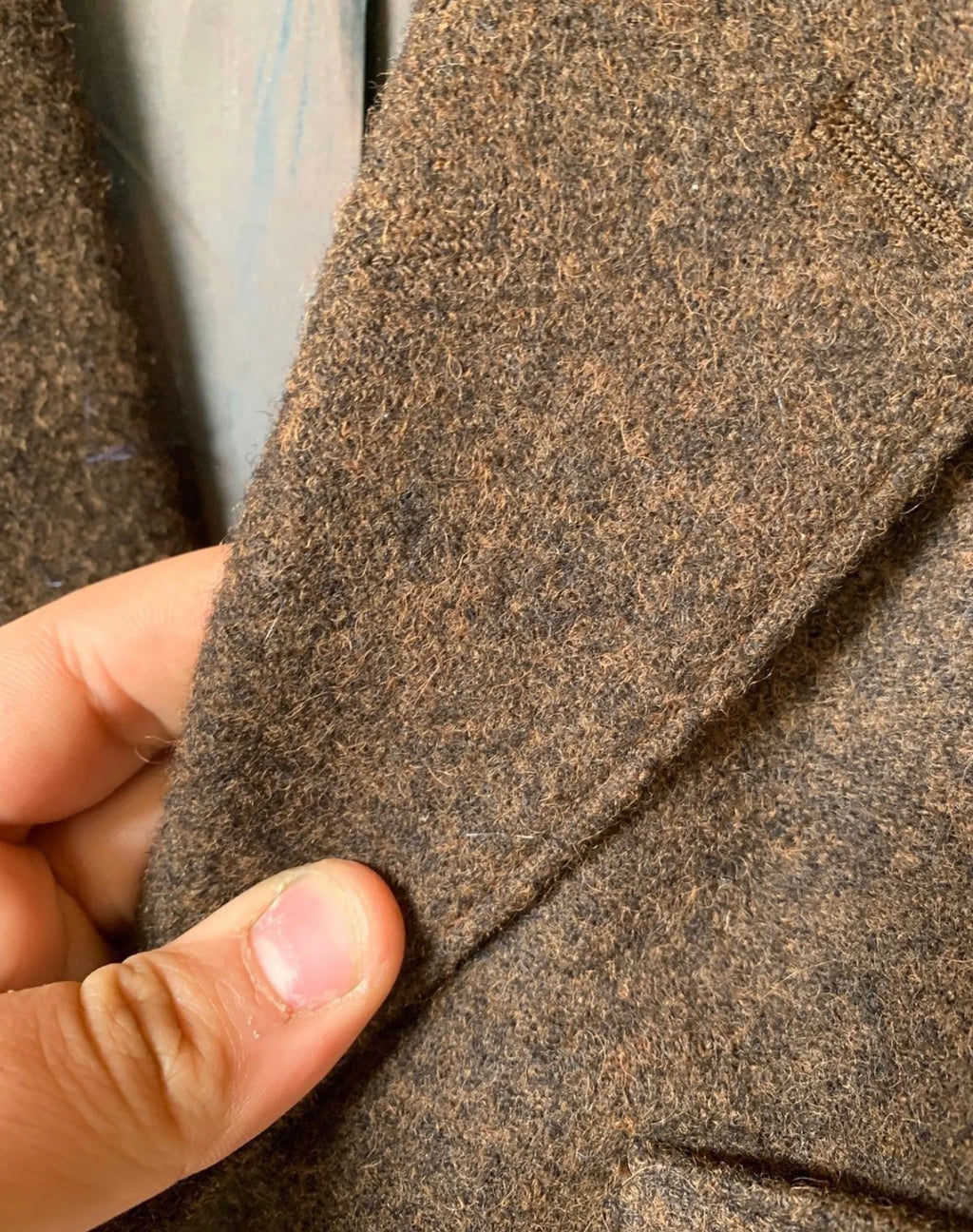 Vintage pure wool handwoven Tweed camouflage brown hunting jacket blazer 44L