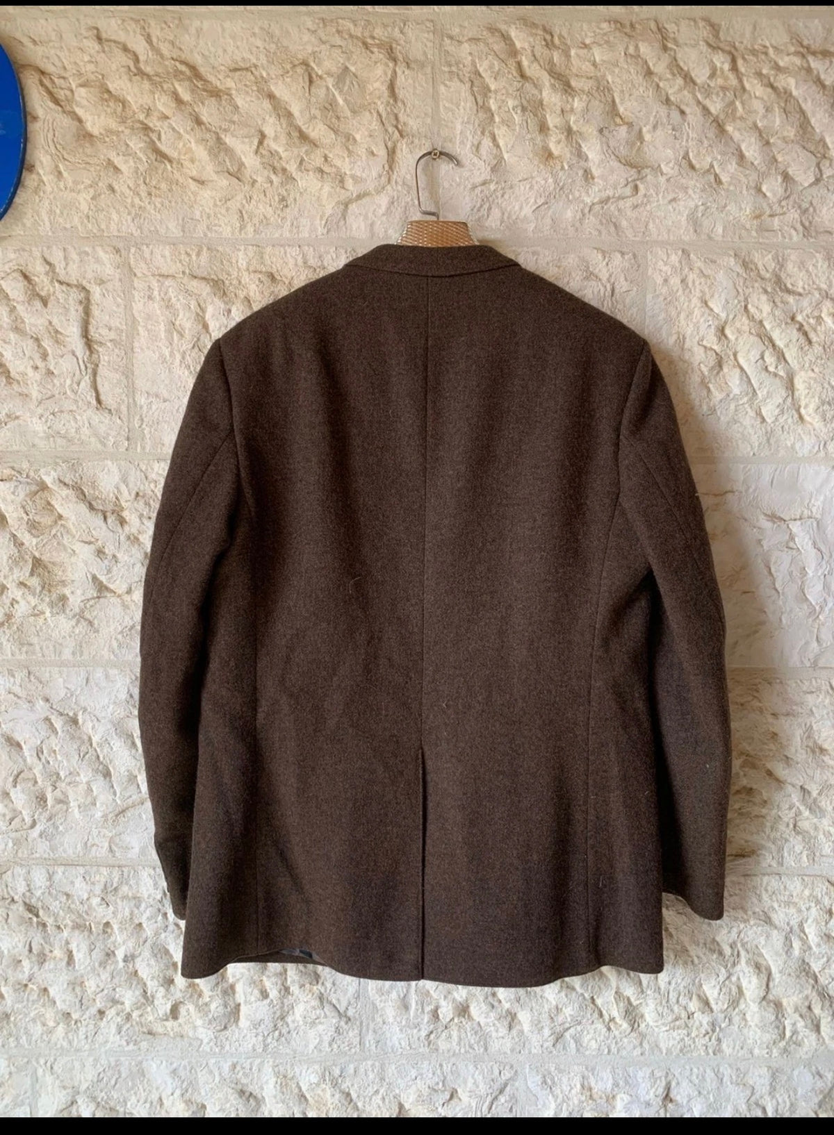 Vintage pure wool handwoven Tweed camouflage brown hunting jacket blazer 44L