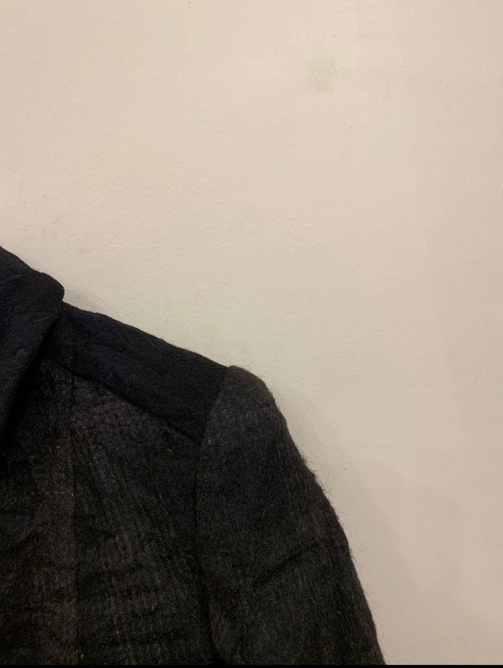 Vintage wool blend classic charcoal plaid over coat 44 14 L