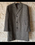 1970s Vintage pure wool handwoven tweed classic camouflage over coat 44R