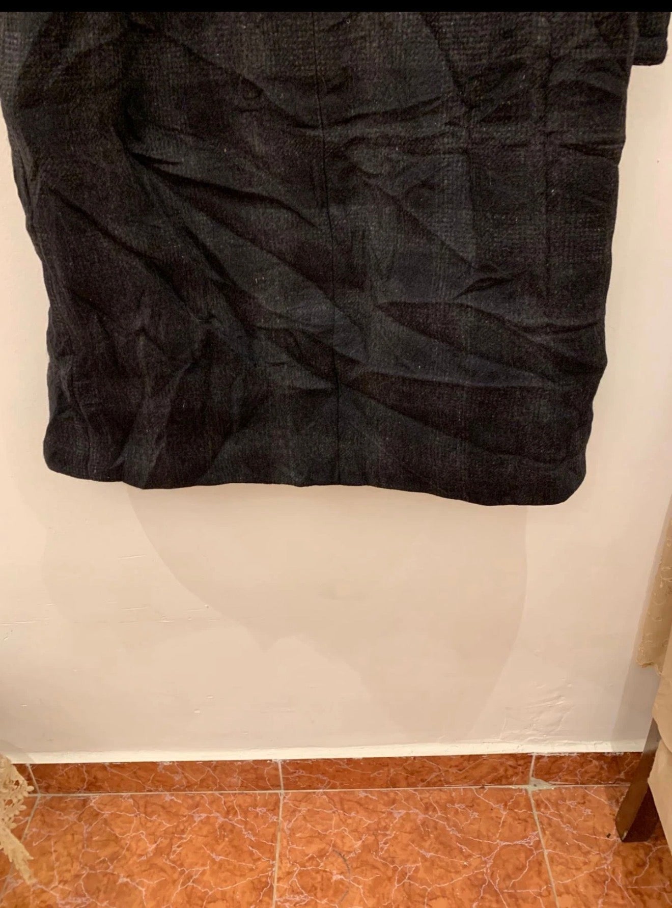 Vintage wool blend classic charcoal plaid over coat 44 14 L