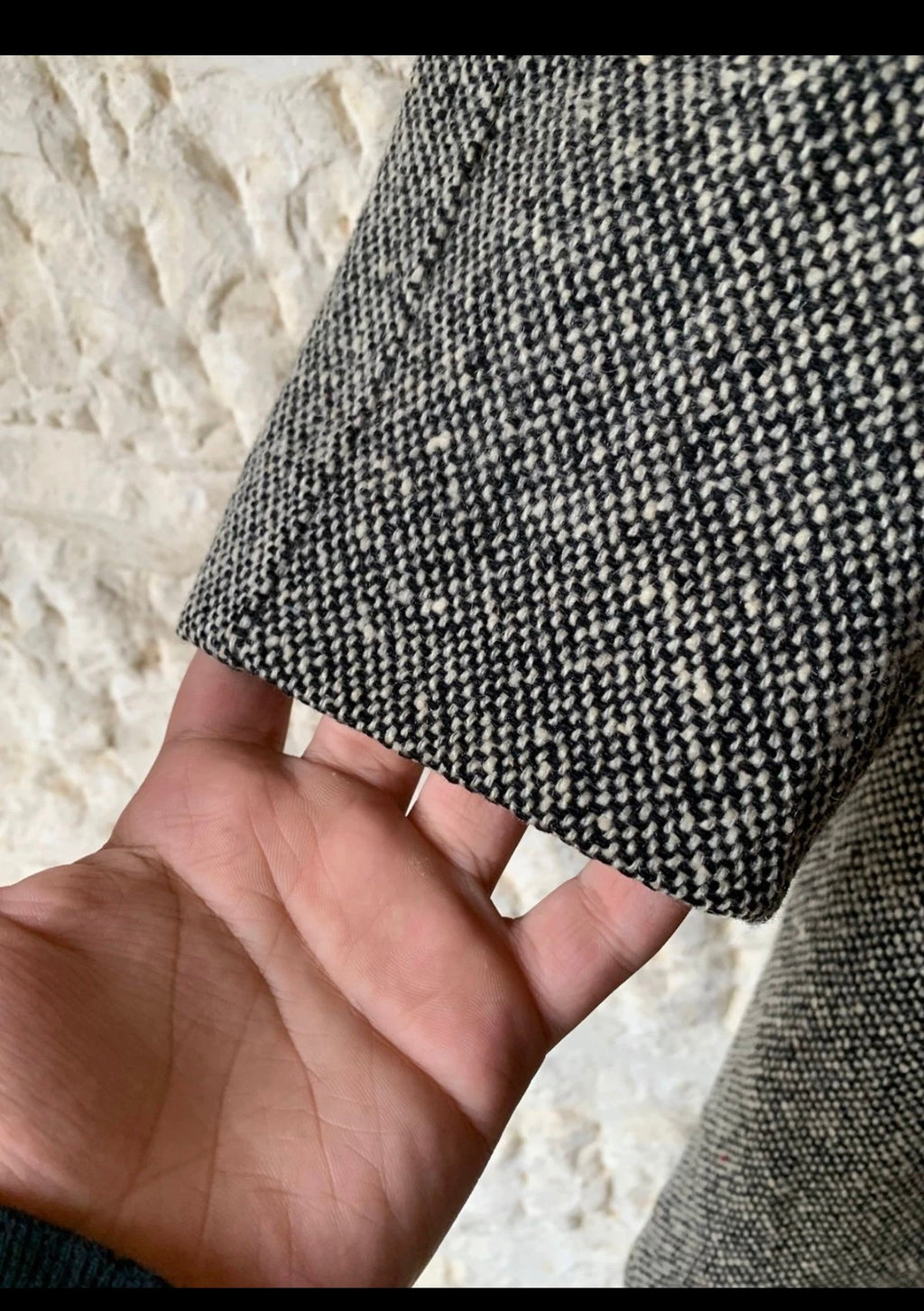 1970s Vintage pure wool handwoven tweed classic camouflage over coat 44R