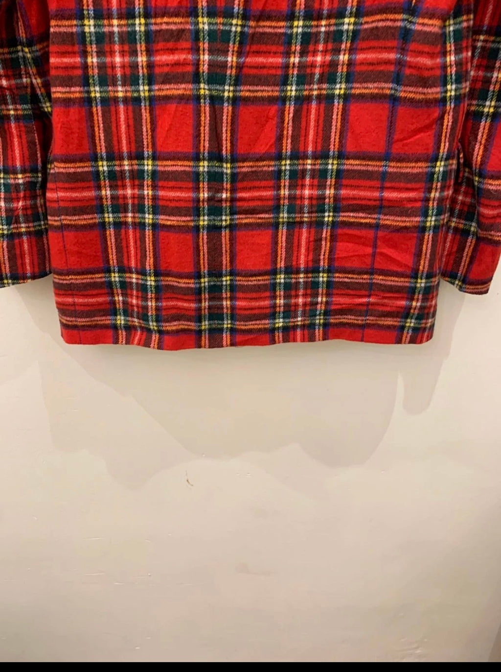 Vintage wool blend camouflage plaid classic unique red jacket blazer 44R