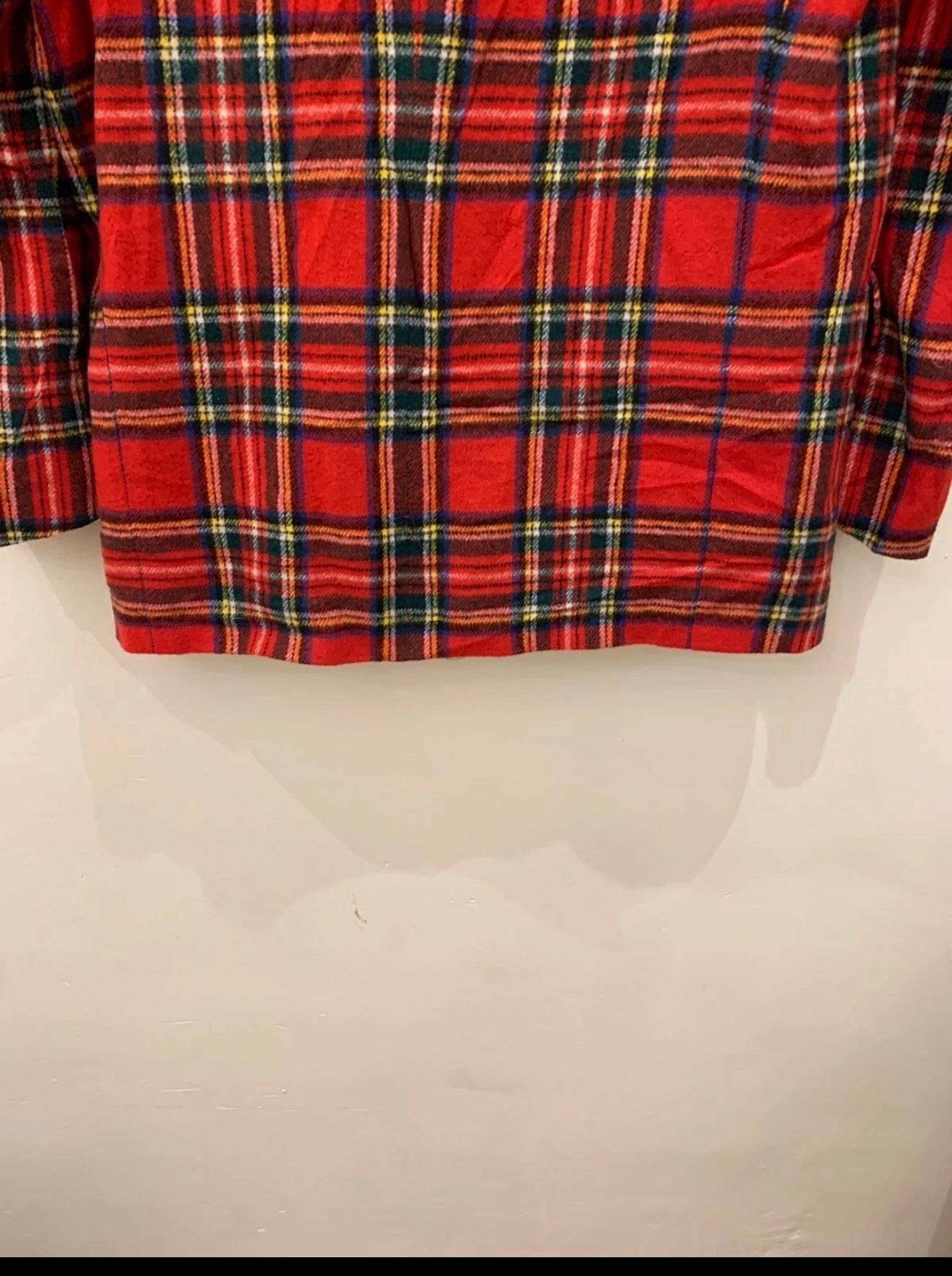 Vintage wool blend camouflage plaid classic unique red jacket blazer 44R