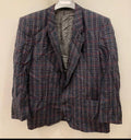 Vintage pure wool camouflage plaid classic unique grayish jacket blazer 44R