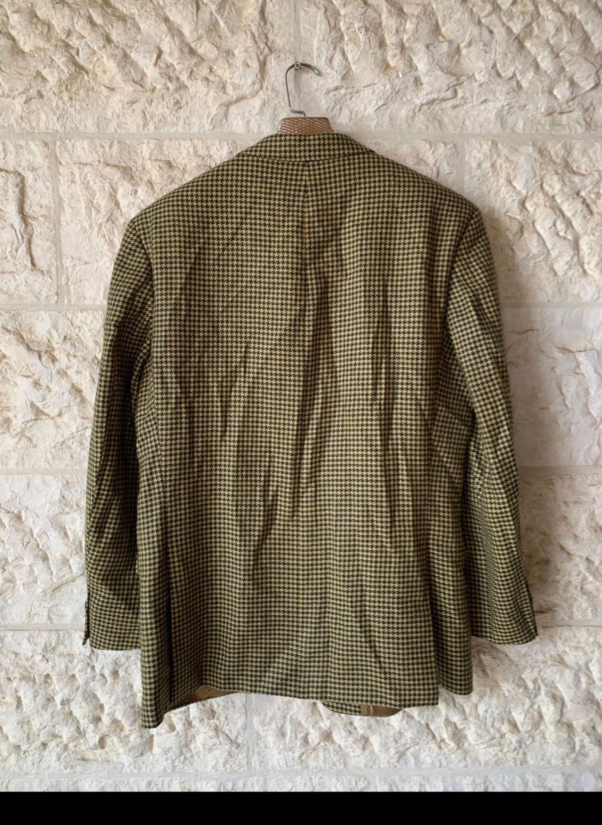 Vintage Hugo Boss Rubirosa pure wool houndstooth classic jacket blazer 44R 44L