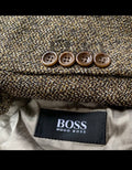 Vintage Hugo Boss Wool Cashmere camouflage brown sport coat blazer 44R