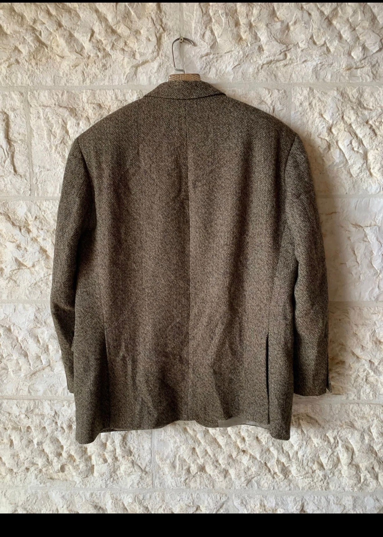 Vintage Hugo Boss Wool Cashmere camouflage brown sport coat blazer 44R