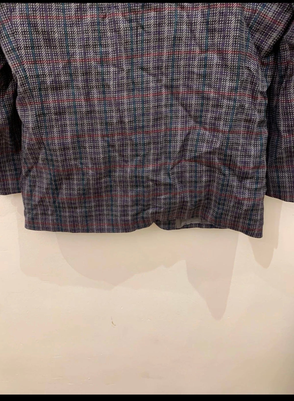 Vintage pure wool camouflage plaid classic unique grayish jacket blazer 44R