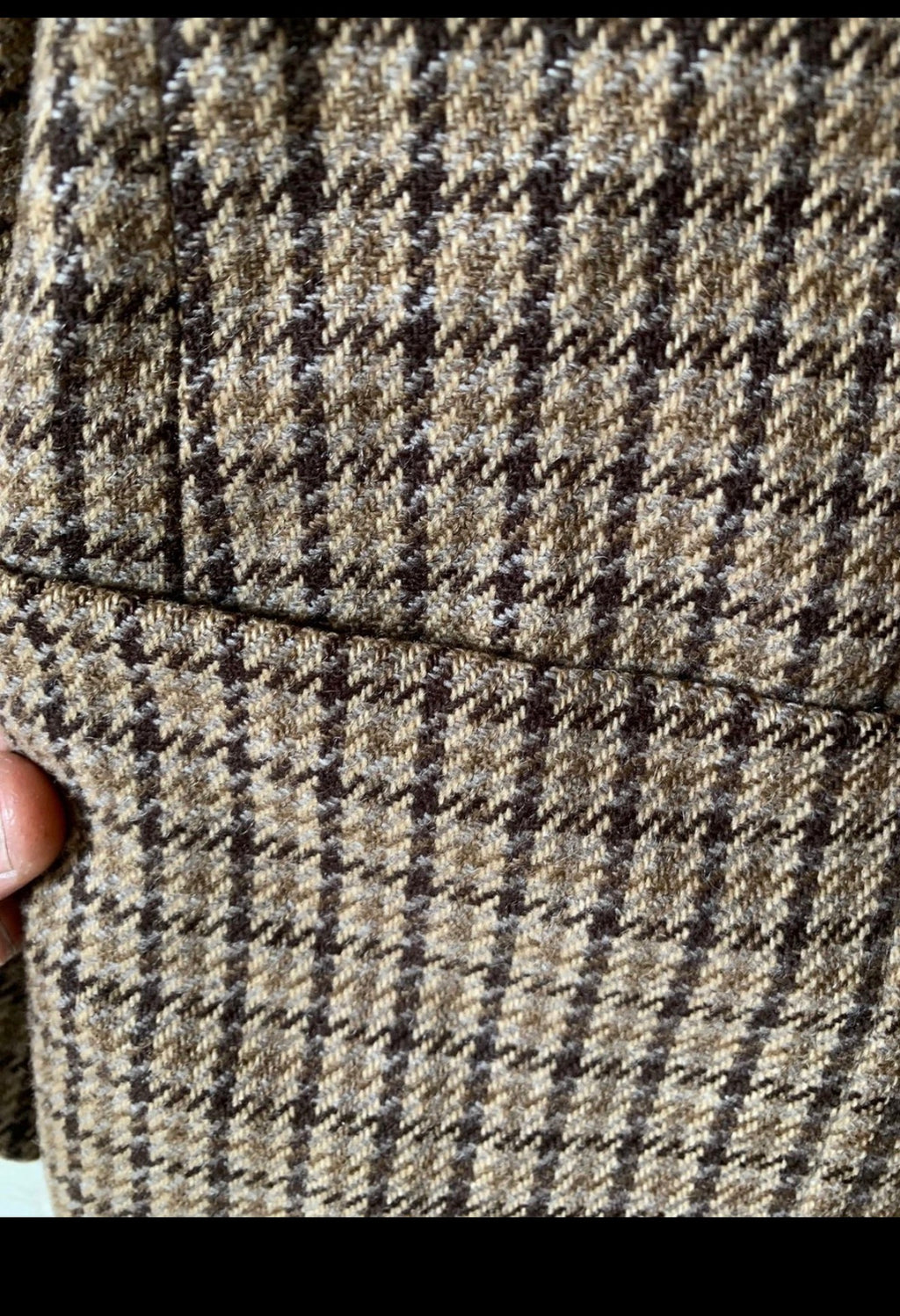 1970s Vintage houndstooth pure wool handwoven tweed hunting jacket blazer 42R