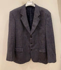 Vintage houndstooth plaid pure wool classic hunting jacket blazer 48R 48L XL