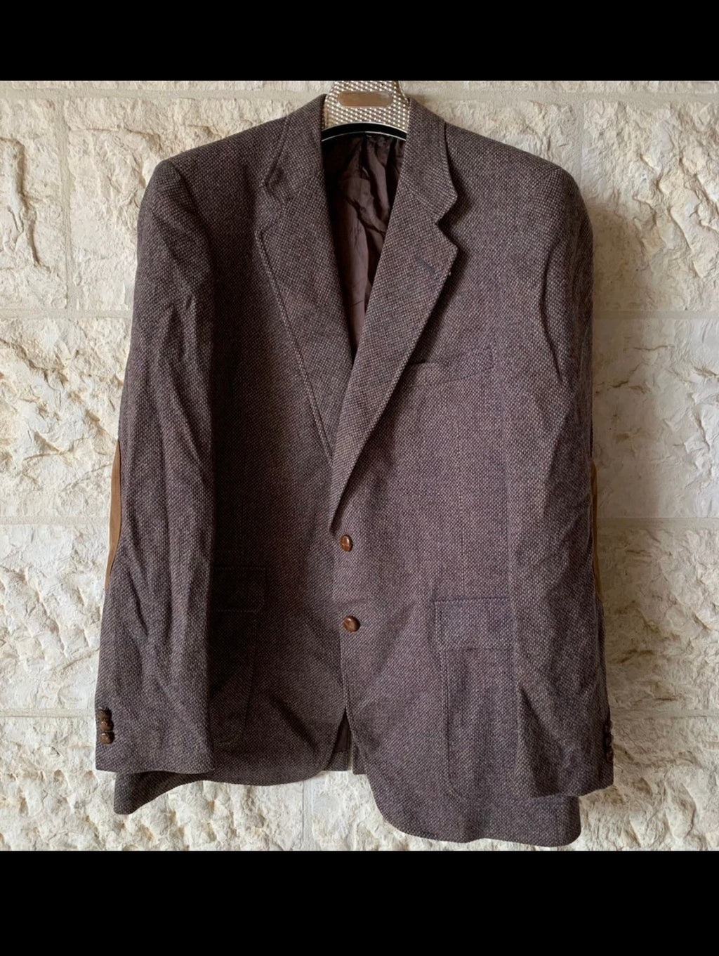 Vintage Austin Reed pure wool handwoven tweed brown hunting jacket blazer 42L