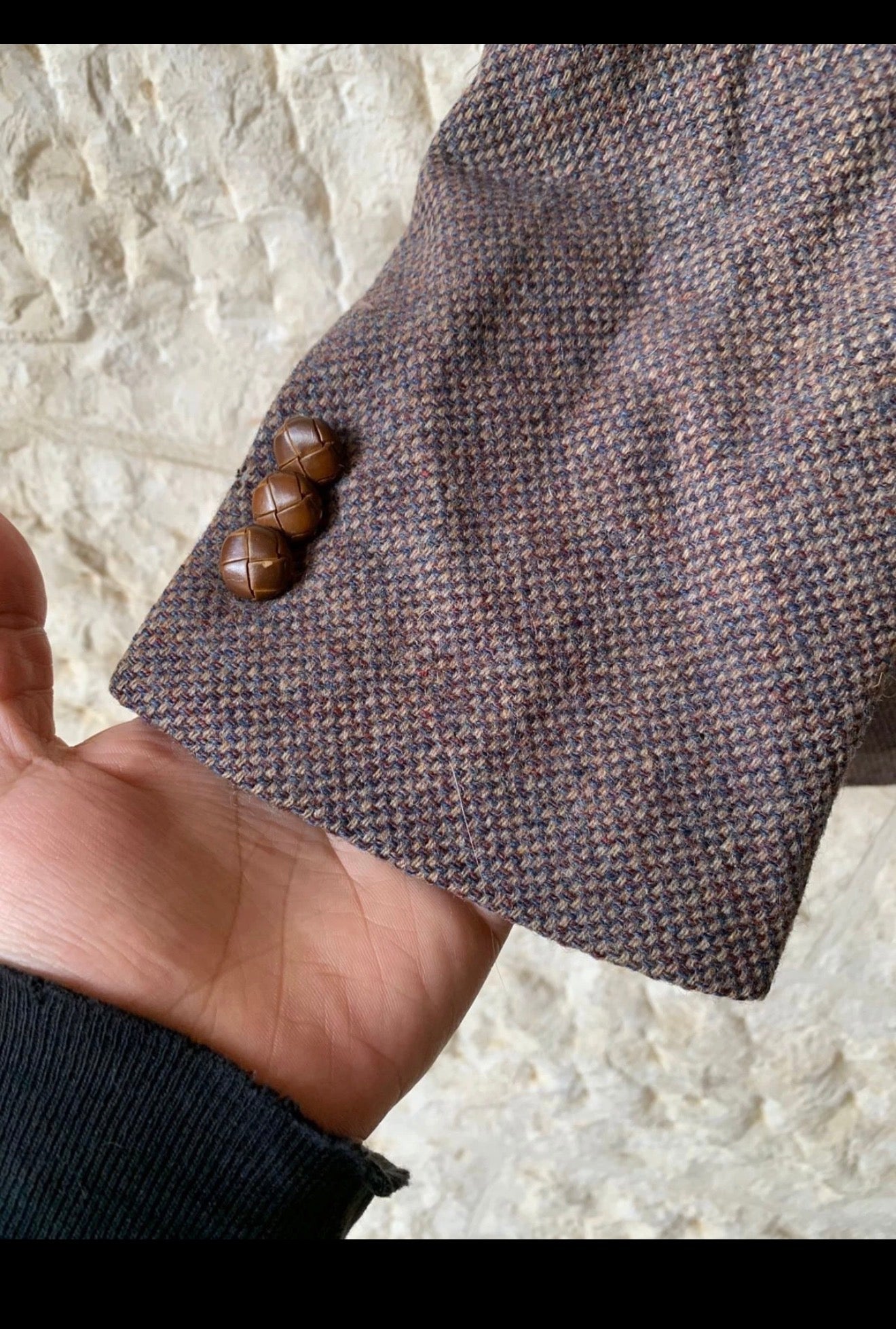 Vintage Austin Reed pure wool handwoven tweed brown hunting jacket blazer 42L