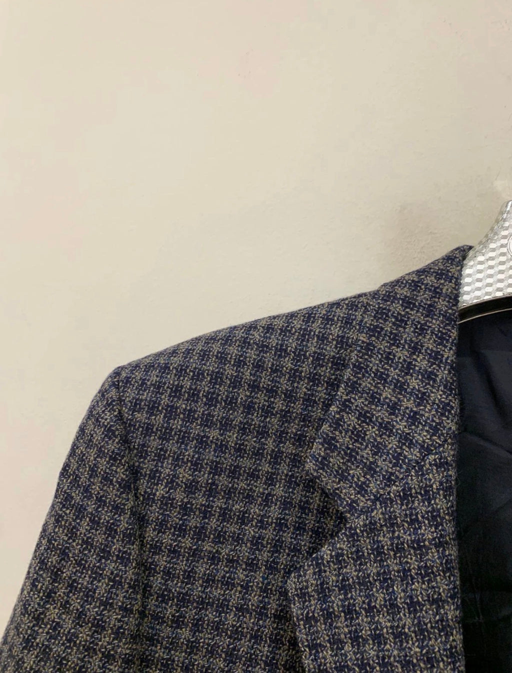 Vintage houndstooth plaid pure wool classic hunting jacket blazer 48R 48L XL