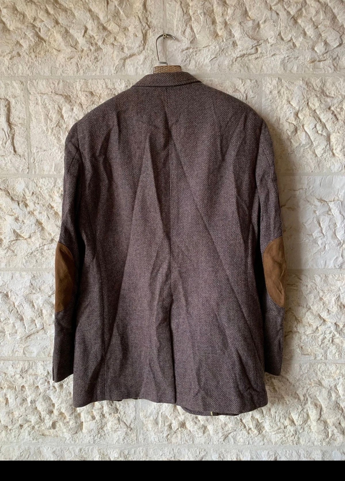 Vintage Austin Reed pure wool handwoven tweed brown hunting jacket blazer 42L