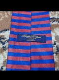 Vintage Brooks Brothers Makers classic 100% all silk luxury Red Blue neck tie